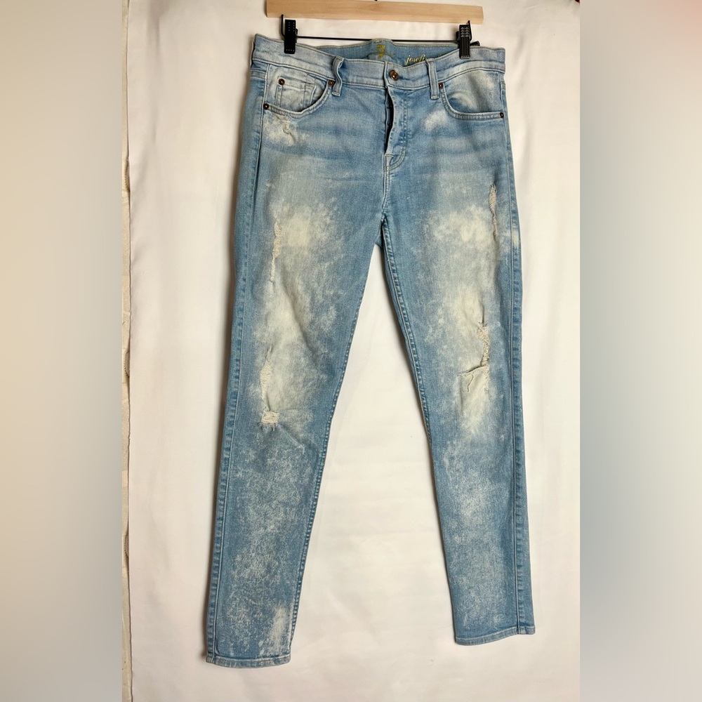 7 For All Mankind Josefina Skinny Boyfriend Jeans, distressed grunge